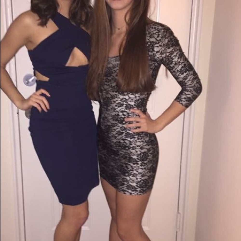 COPY - Forever 21 bodycon lace print dress